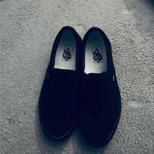 Vans Black Slip-On Canvas Loafers